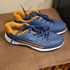 Blue and Tan Men's Sneakers